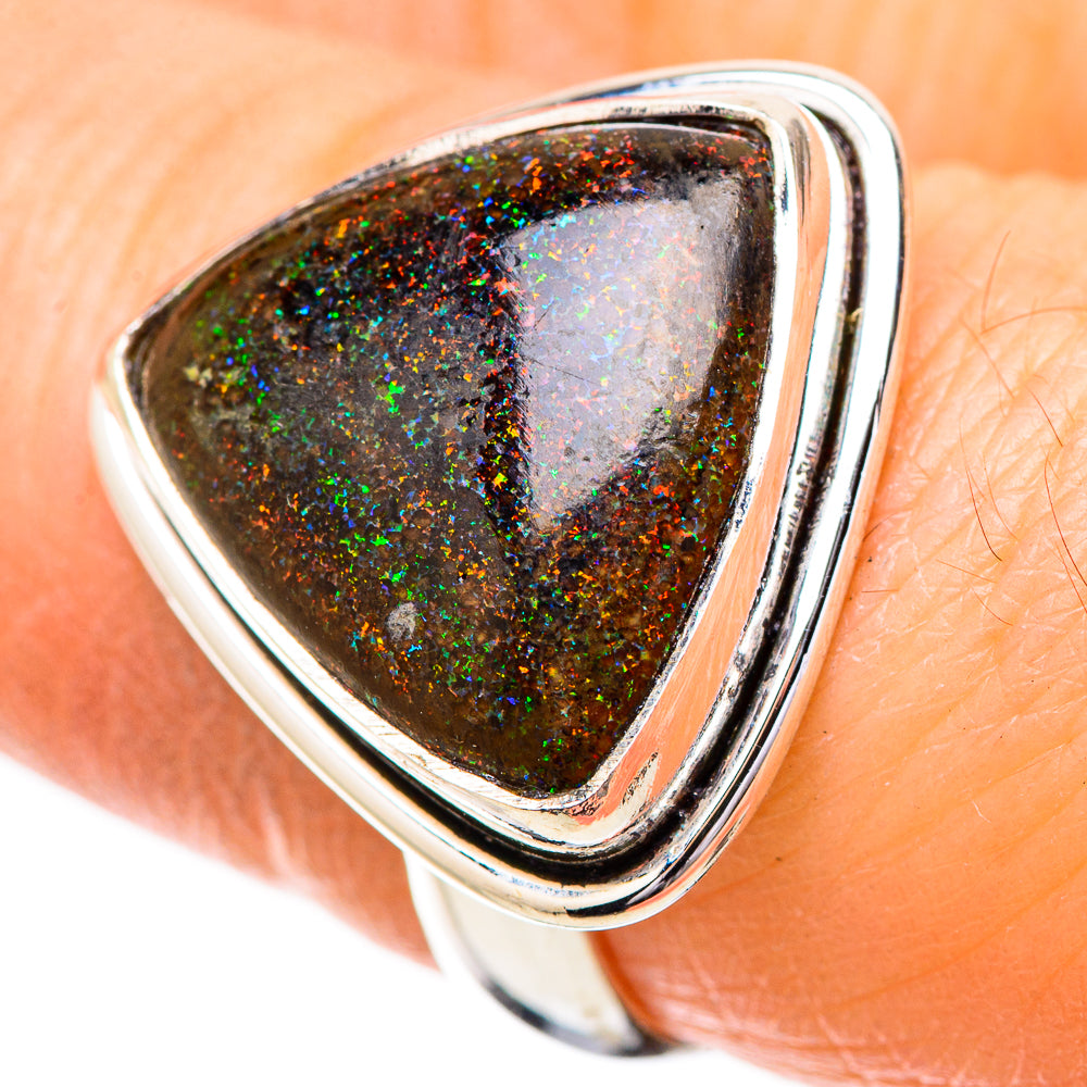 Andamooka Opal Rings handcrafted by Anasilvercos - RING131836