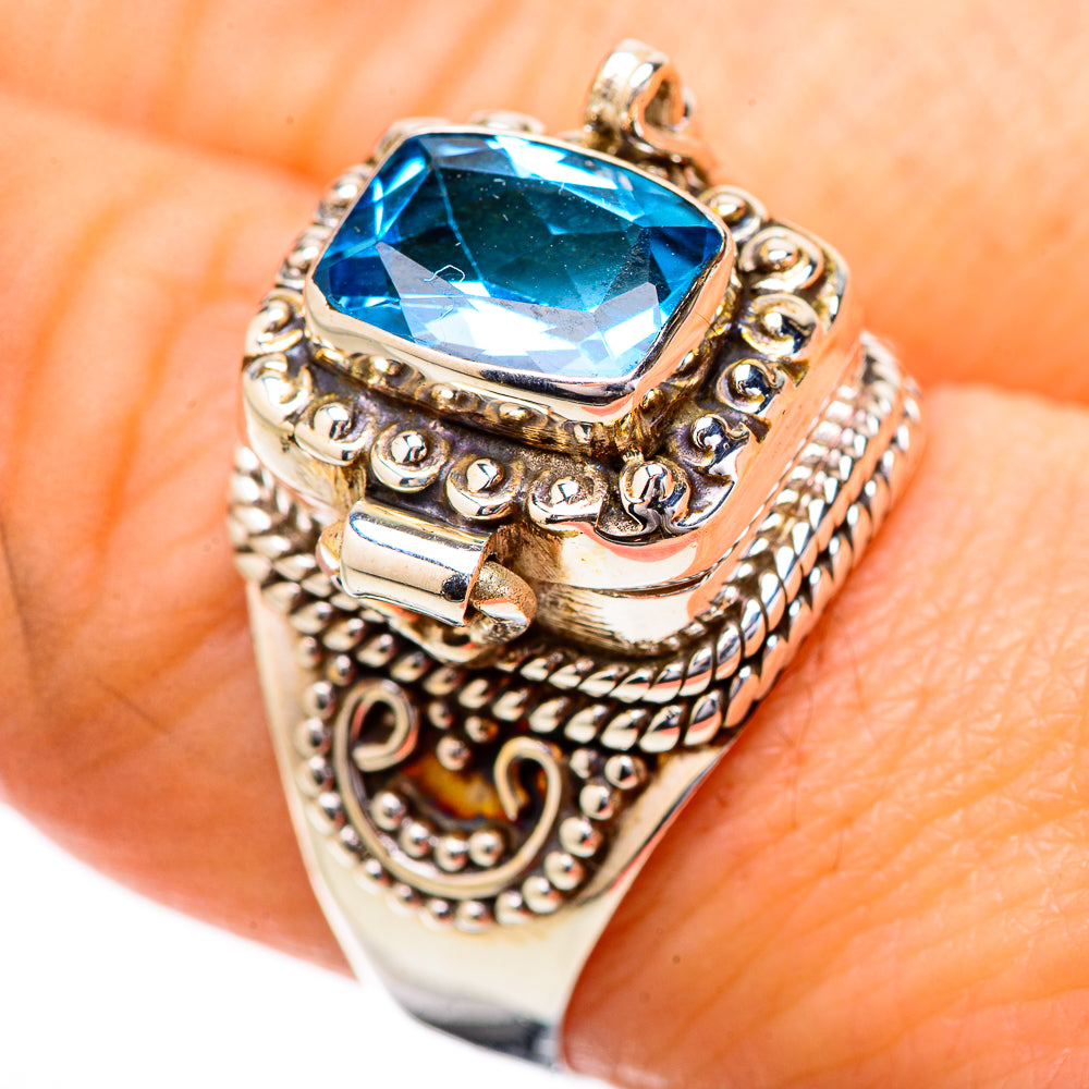 Swiss Blue Topaz Rings handcrafted by Anasilvercos - RING131840