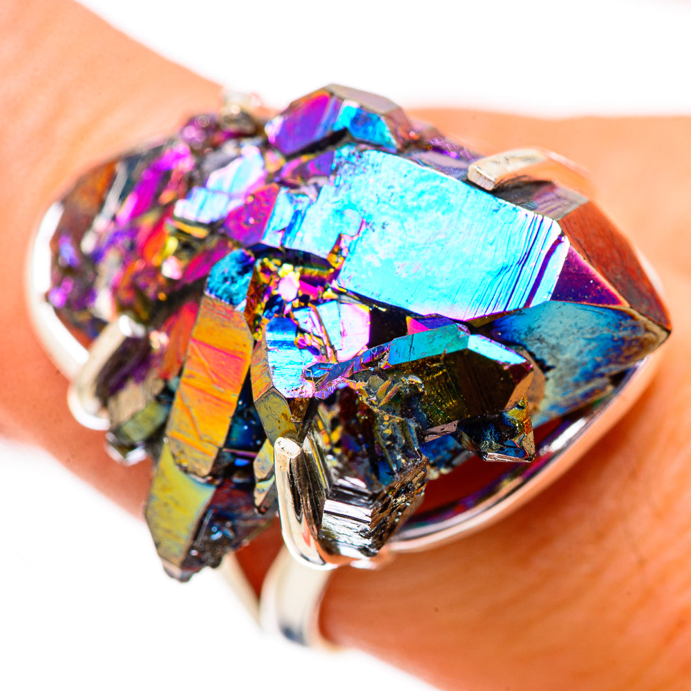 Titanium Sunshine Druzy Rings handcrafted by Anasilvercos - RING131869