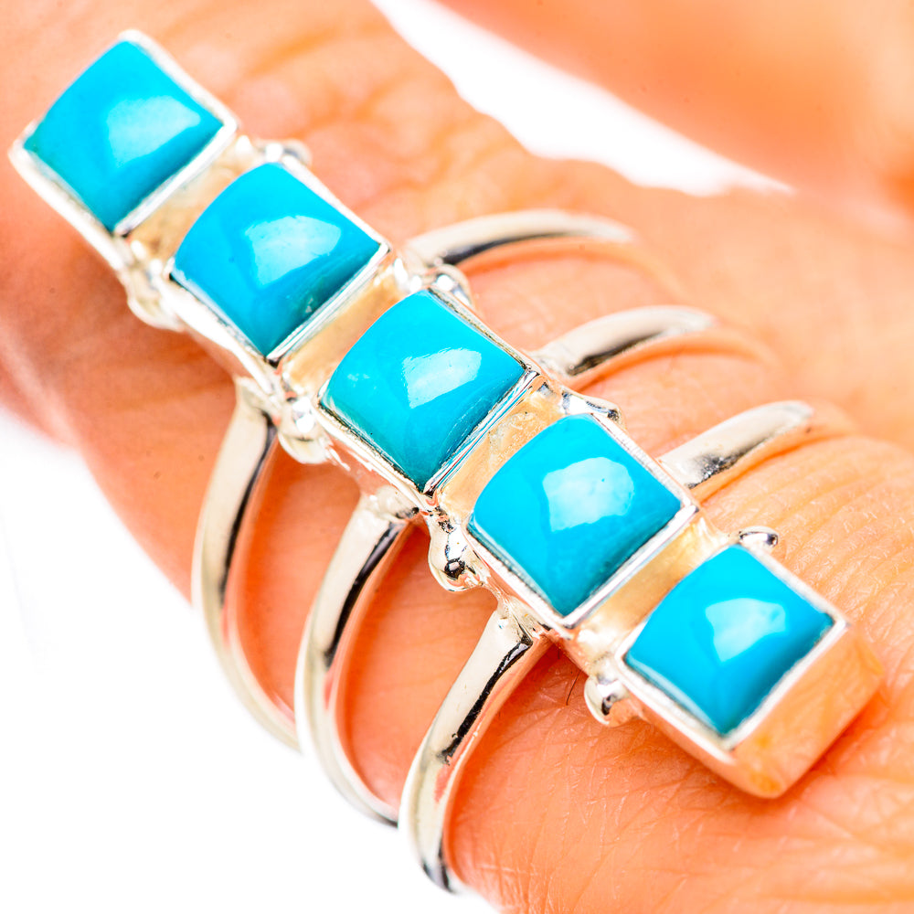 Sleeping Beauty Turquoise Rings handcrafted by Anasilvercos - RING131875