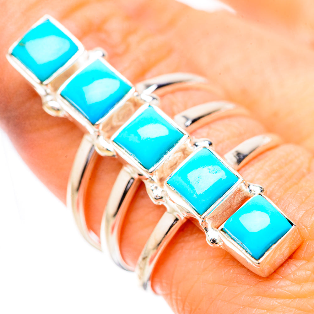 Sleeping Beauty Turquoise Rings handcrafted by Anasilvercos - RING131881