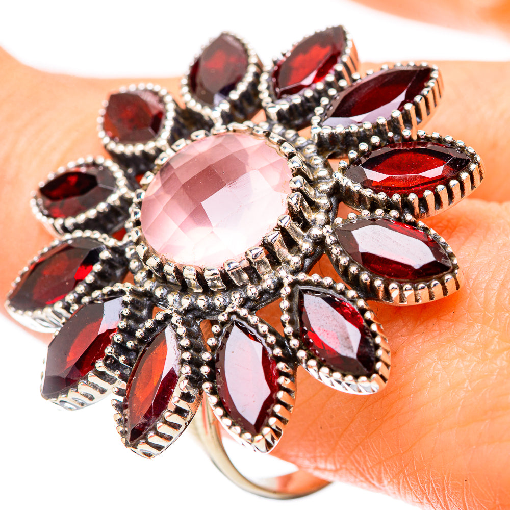 Rose Quartz Rings handcrafted by Anasilvercos - RING131884