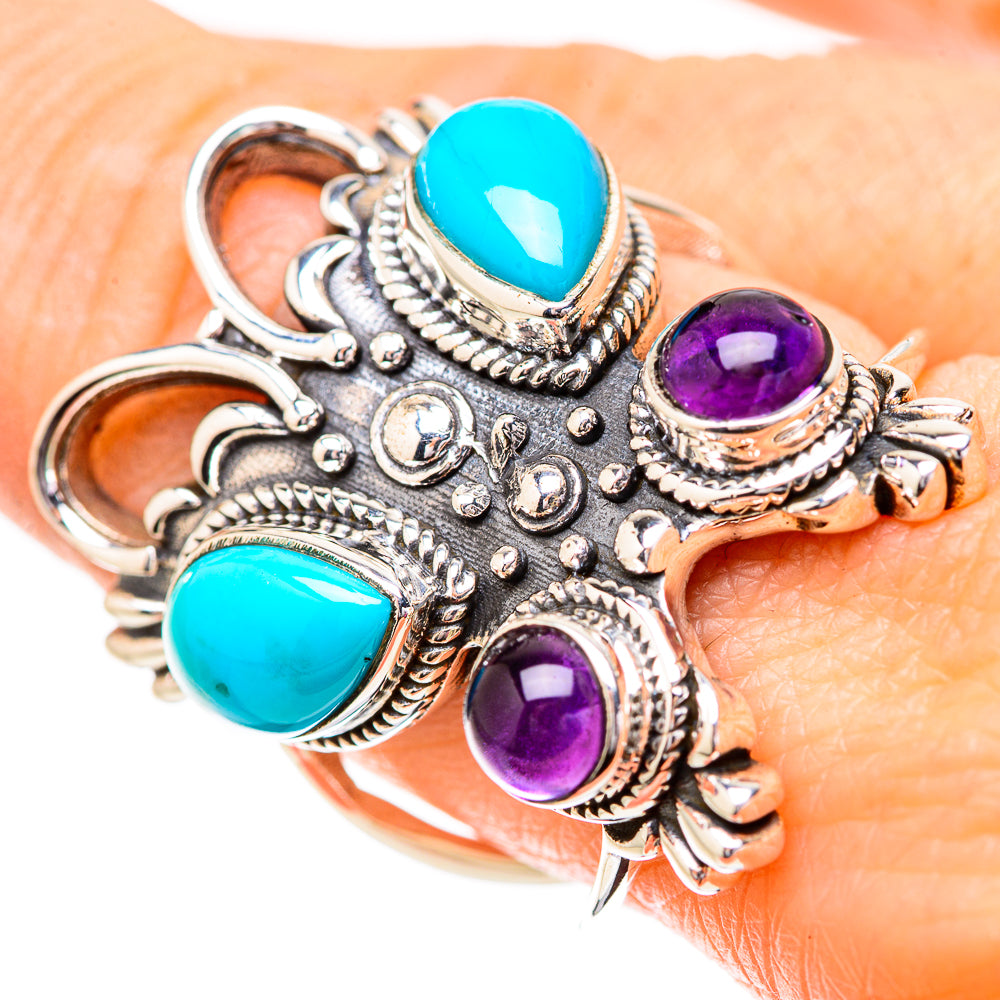 Sleeping Beauty Turquoise Rings handcrafted by Anasilvercos - RING131891