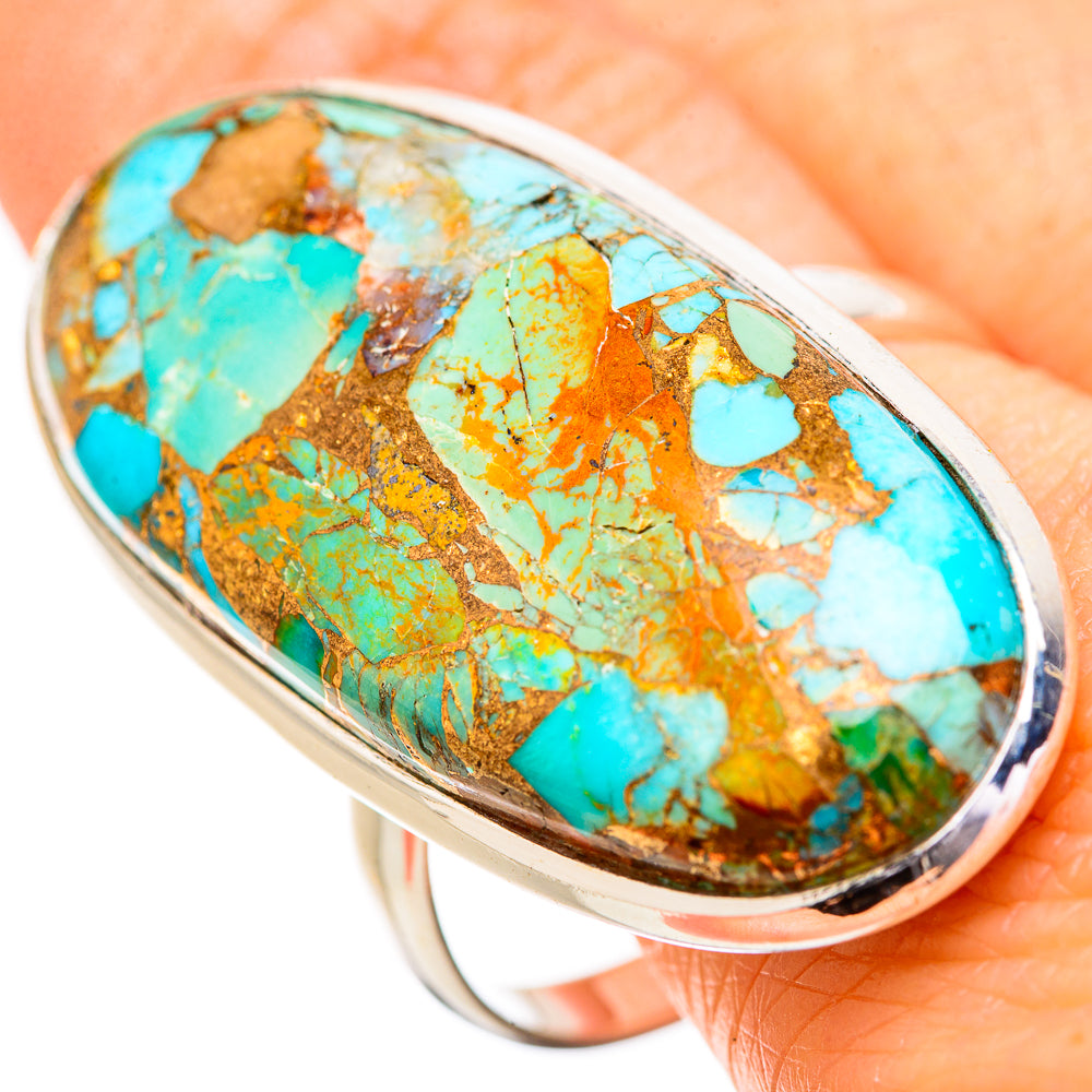 Kingman Mohave Turquoise Rings handcrafted by Anasilvercos - RING131897