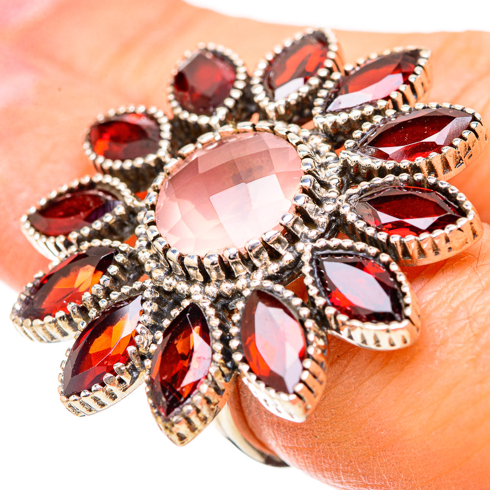 Rose Quartz Rings handcrafted by Anasilvercos - RING131902