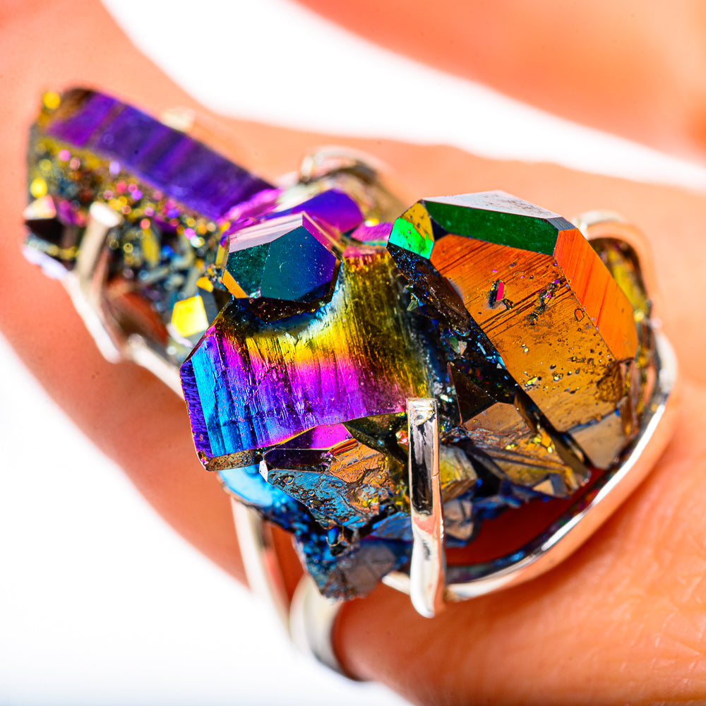 Titanium Sunshine Druzy Rings handcrafted by Anasilvercos - RING131909