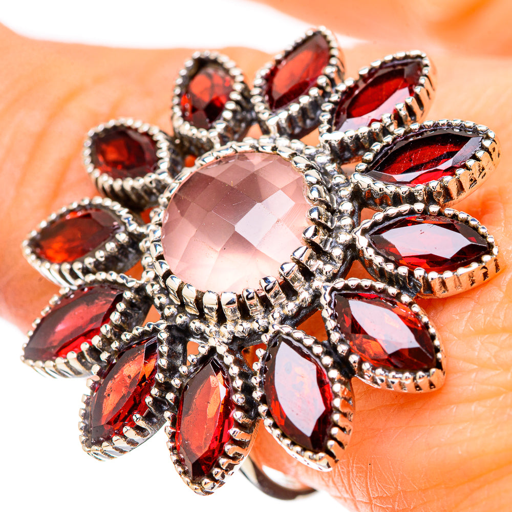 Rose Quartz Rings handcrafted by Anasilvercos - RING131922