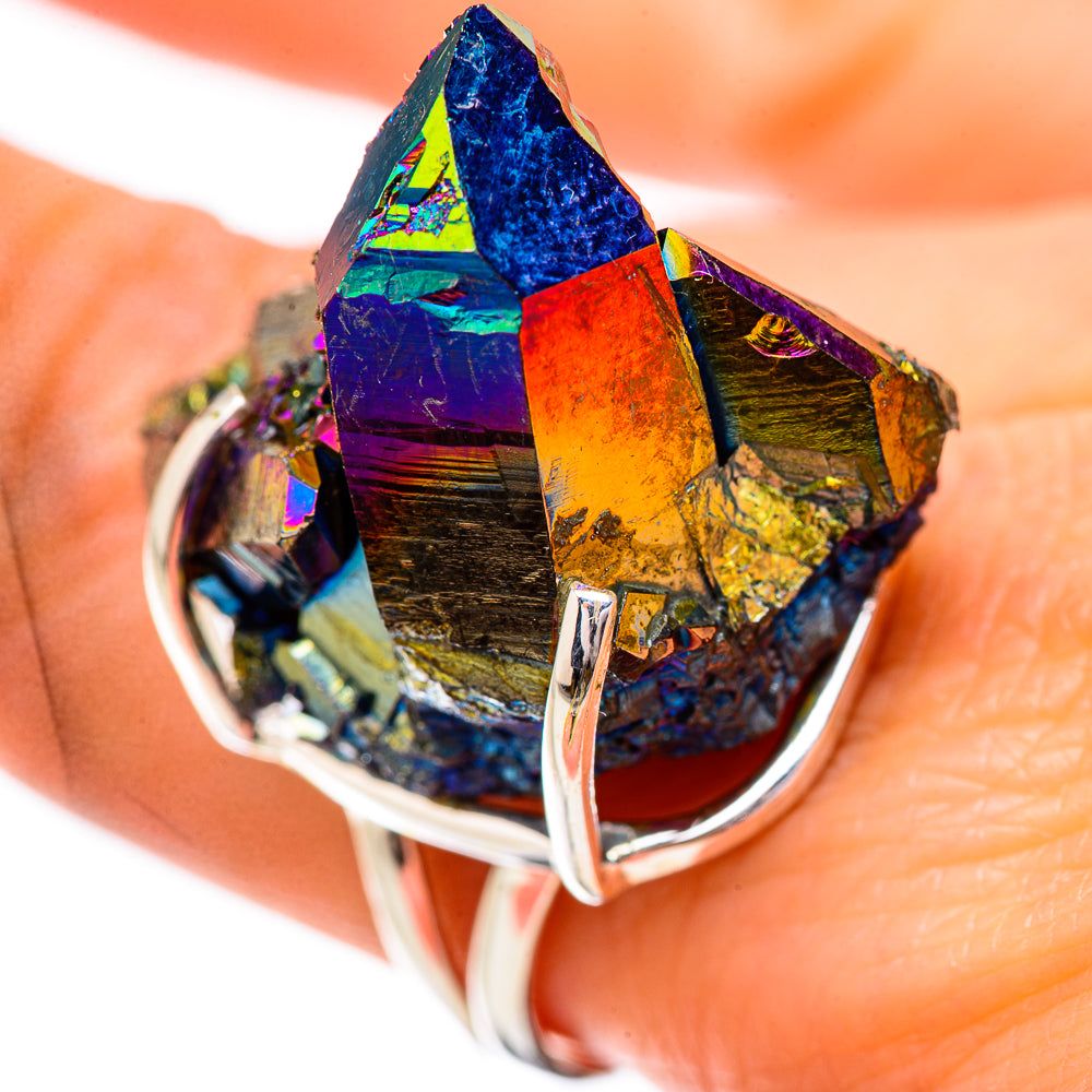 Titanium Sunshine Druzy Rings handcrafted by Anasilvercos - RING131929