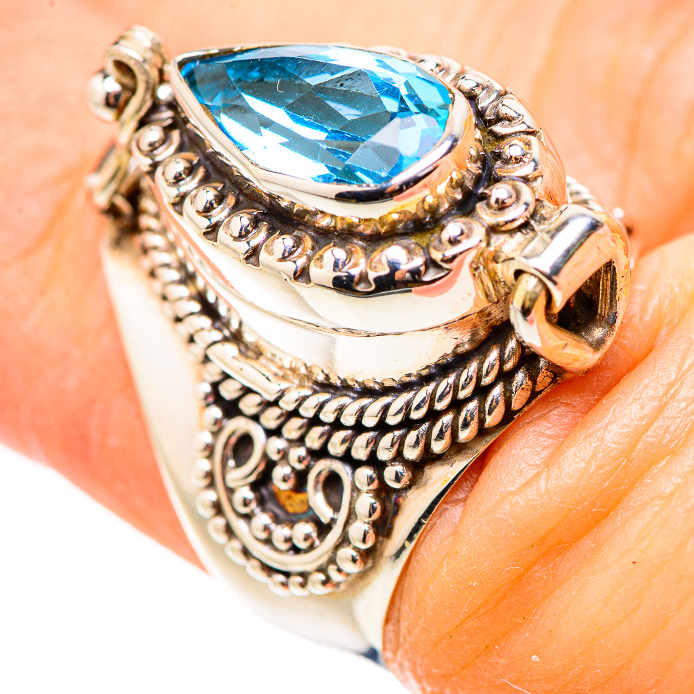 Swiss Blue Topaz Rings handcrafted by Anasilvercos - RING131950