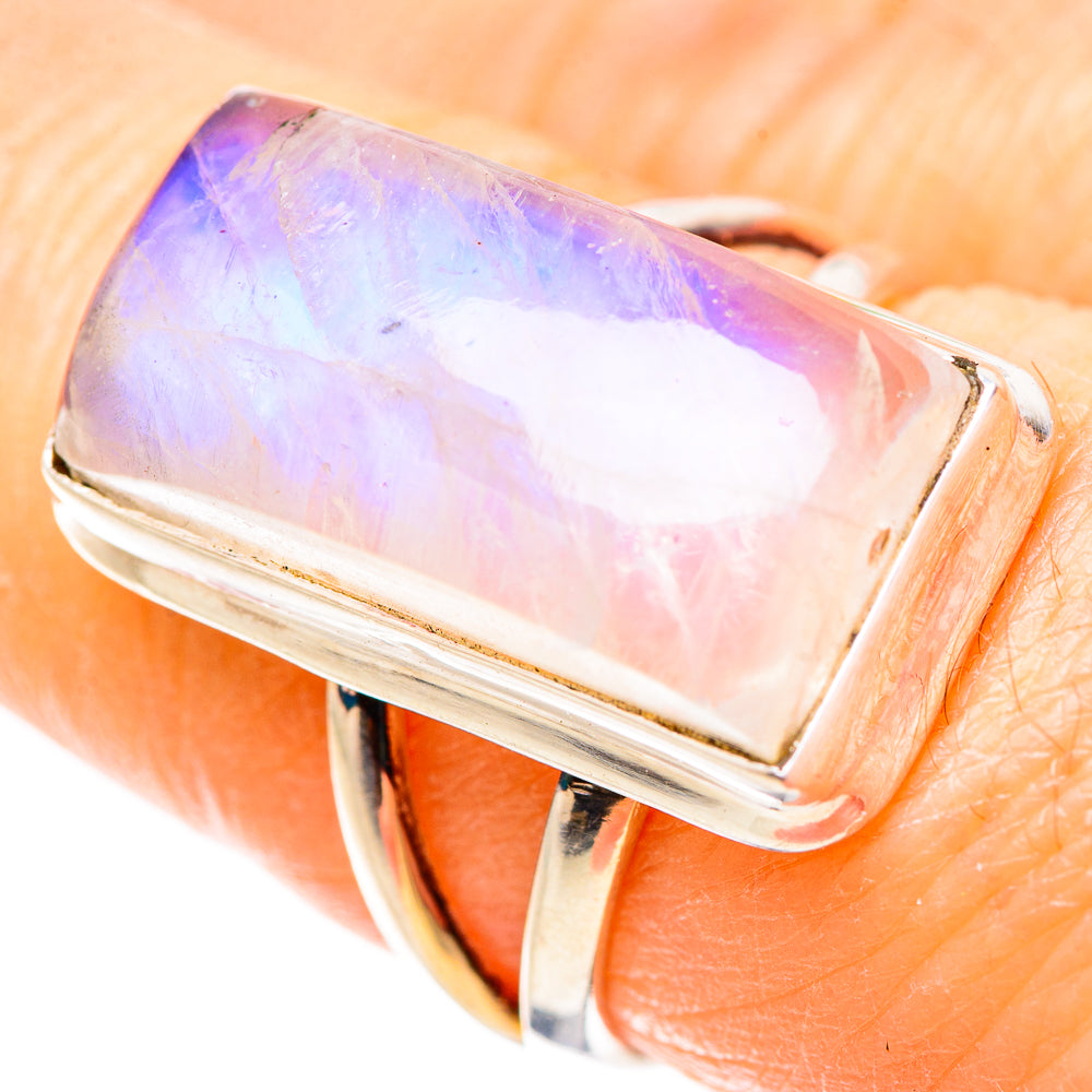 Rainbow Moonstone Rings handcrafted by Anasilvercos - RING131965
