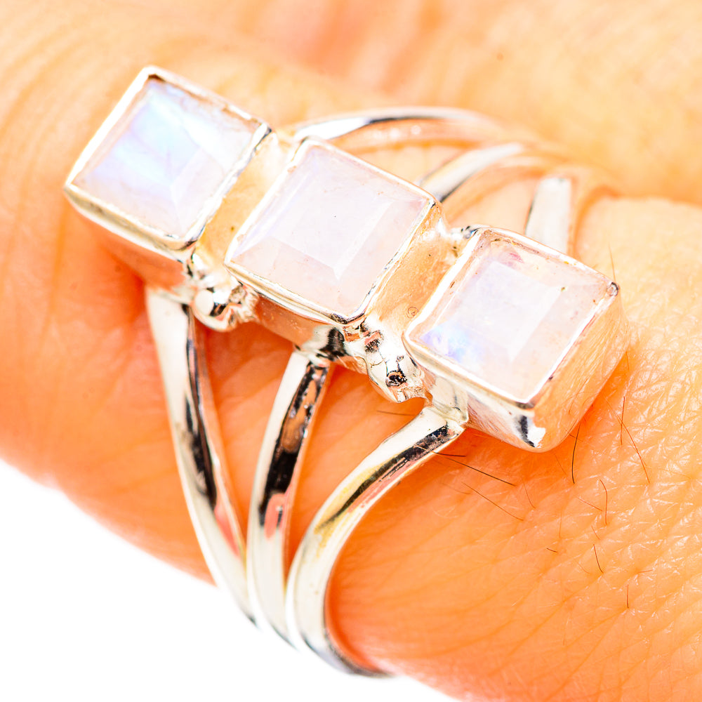 Rainbow Moonstone Rings handcrafted by Anasilvercos - RING131966