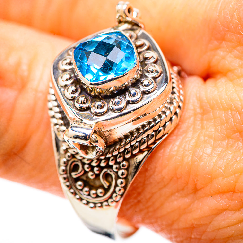 Swiss Blue Topaz Rings handcrafted by Anasilvercos - RING131973