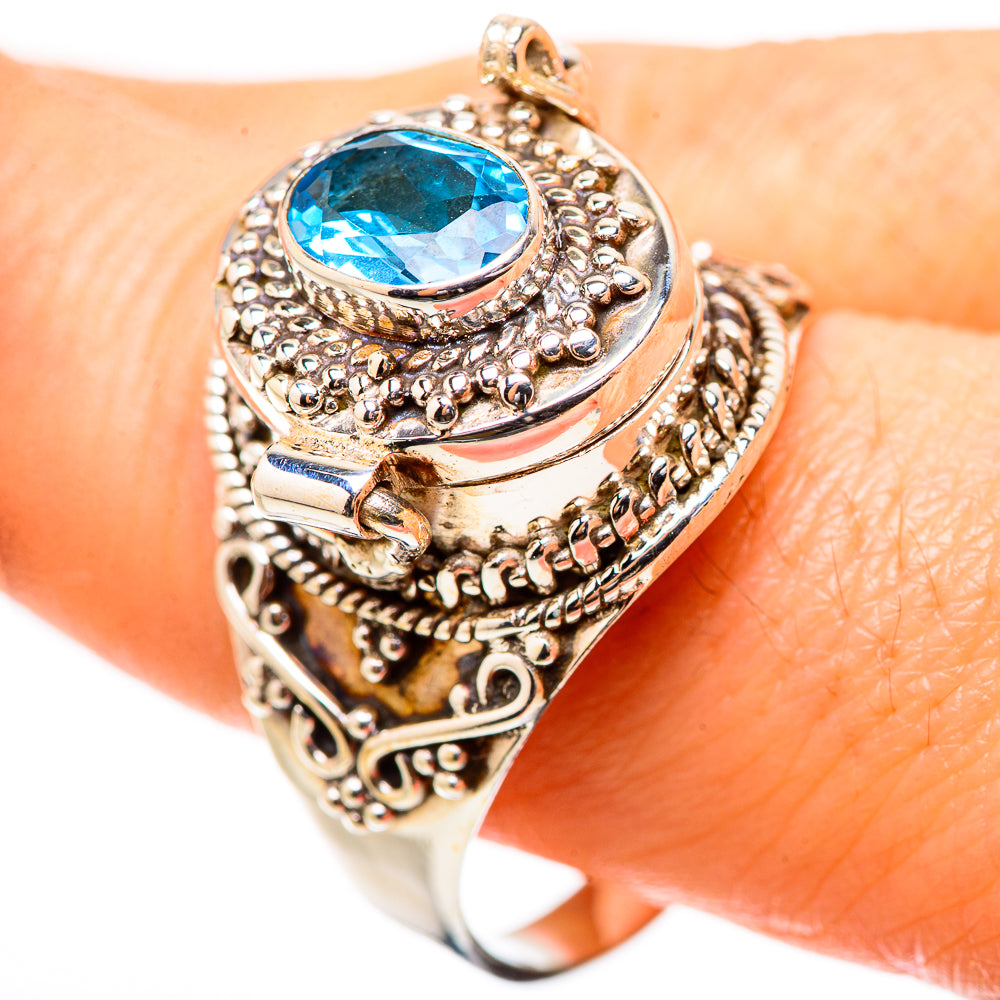 Swiss Blue Topaz Rings handcrafted by Anasilvercos - RING131989