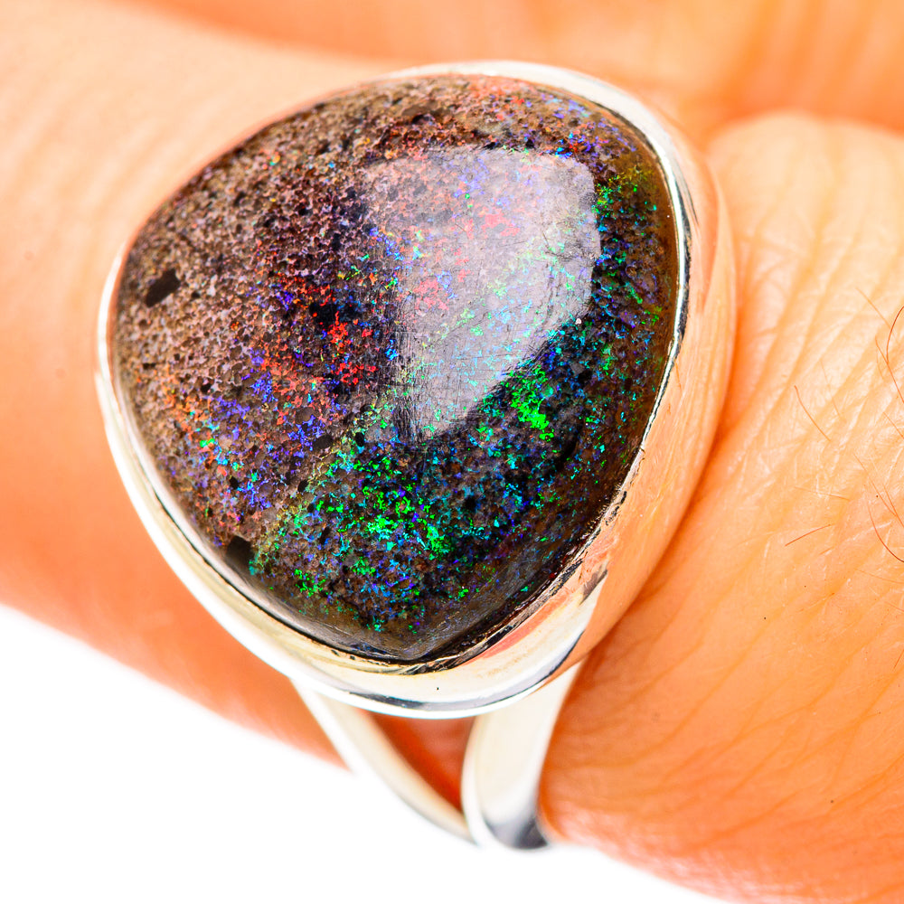Andamooka Opal Rings handcrafted by Anasilvercos - RING131997