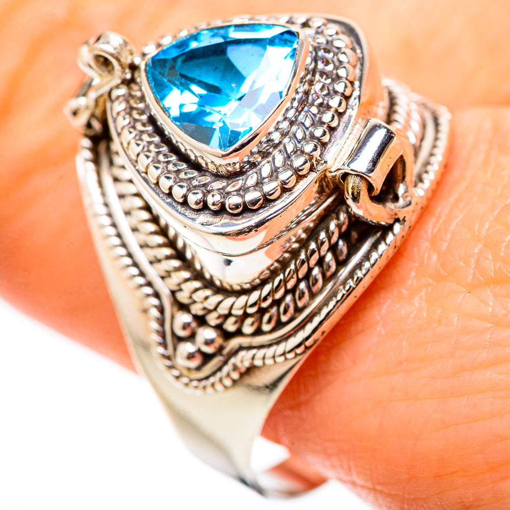 Swiss Blue Topaz Rings handcrafted by Anasilvercos - RING132001