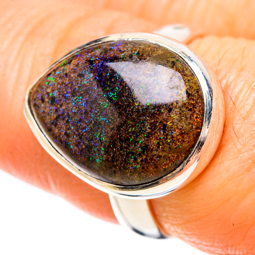 Andamooka Opal Rings handcrafted by Anasilvercos - RING132010