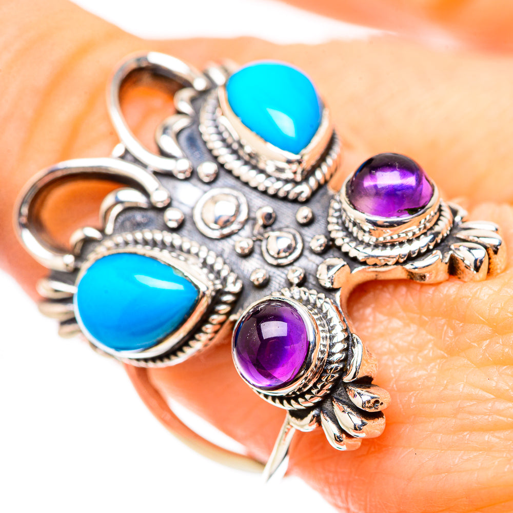 Sleeping Beauty Turquoise Rings handcrafted by Anasilvercos - RING132029