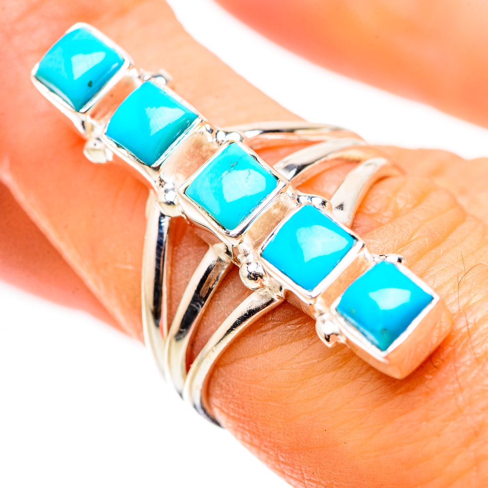 Sleeping Beauty Turquoise Rings handcrafted by Anasilvercos - RING132040