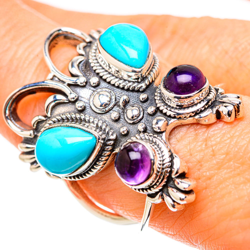 Sleeping Beauty Turquoise Rings handcrafted by Anasilvercos - RING132050
