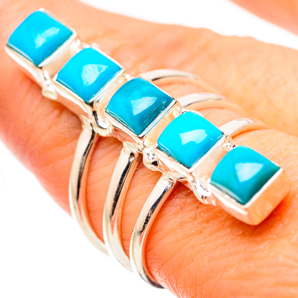 Sleeping Beauty Turquoise Rings handcrafted by Anasilvercos - RING132061