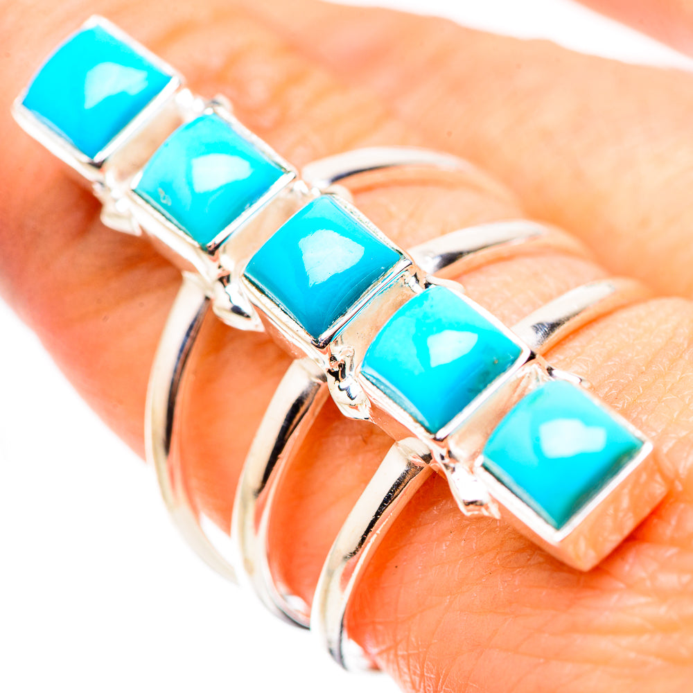 Sleeping Beauty Turquoise Rings handcrafted by Anasilvercos - RING132081