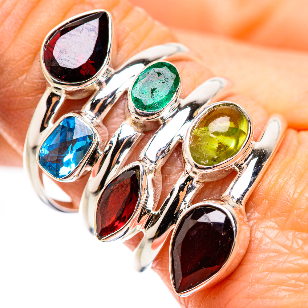 Garnet Rings handcrafted by Anasilvercos - RING132125
