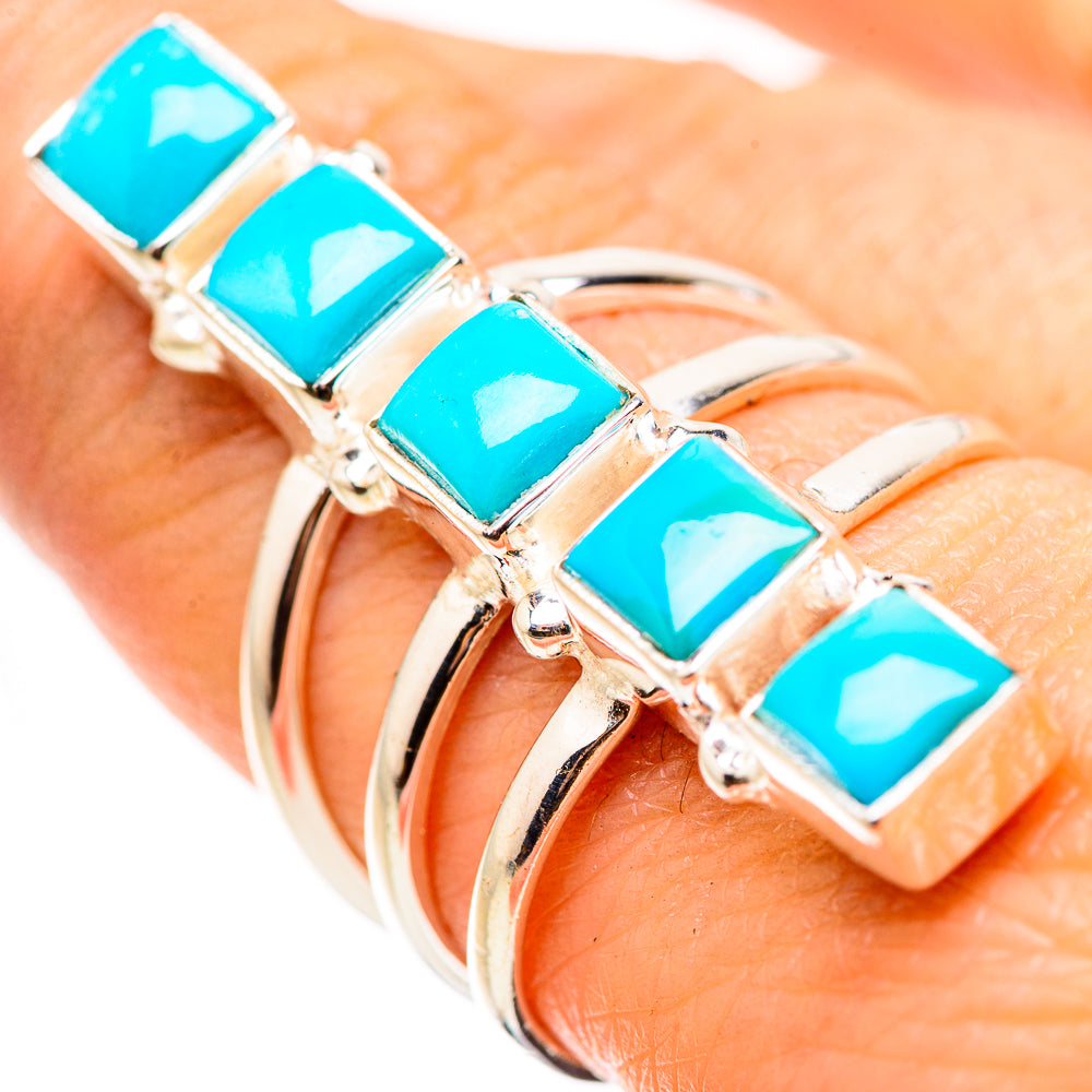 Sleeping Beauty Turquoise Rings handcrafted by Anasilvercos - RING132130