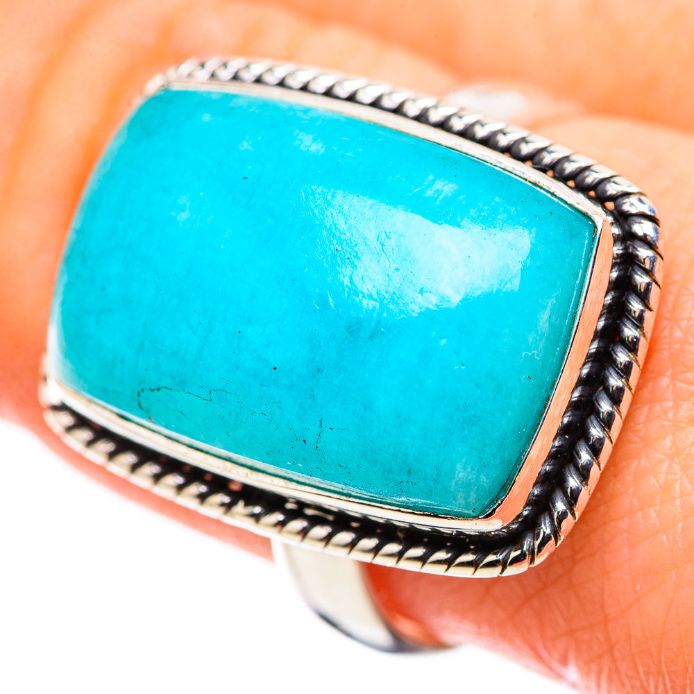 Peruvian Amazonite Rings handcrafted by Anasilvercos - RING132150