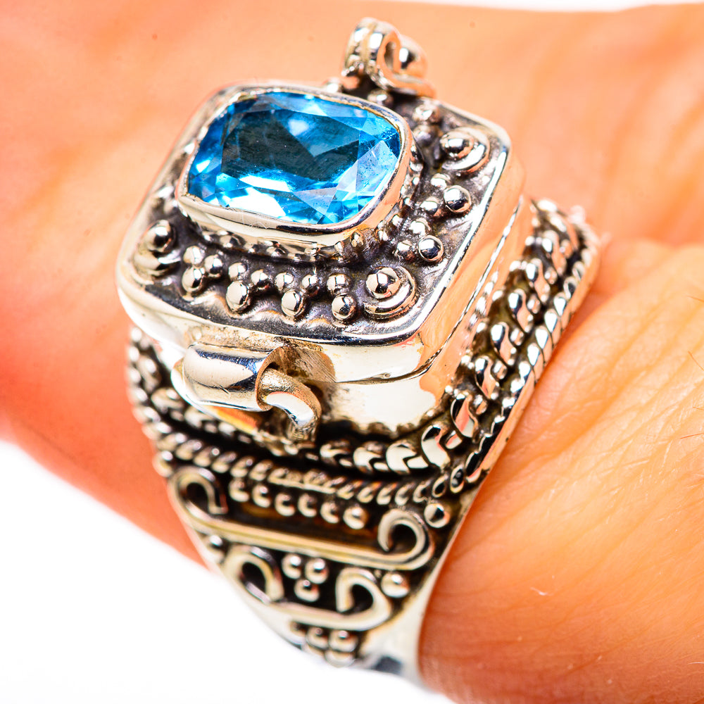 Swiss Blue Topaz Rings handcrafted by Anasilvercos - RING132151