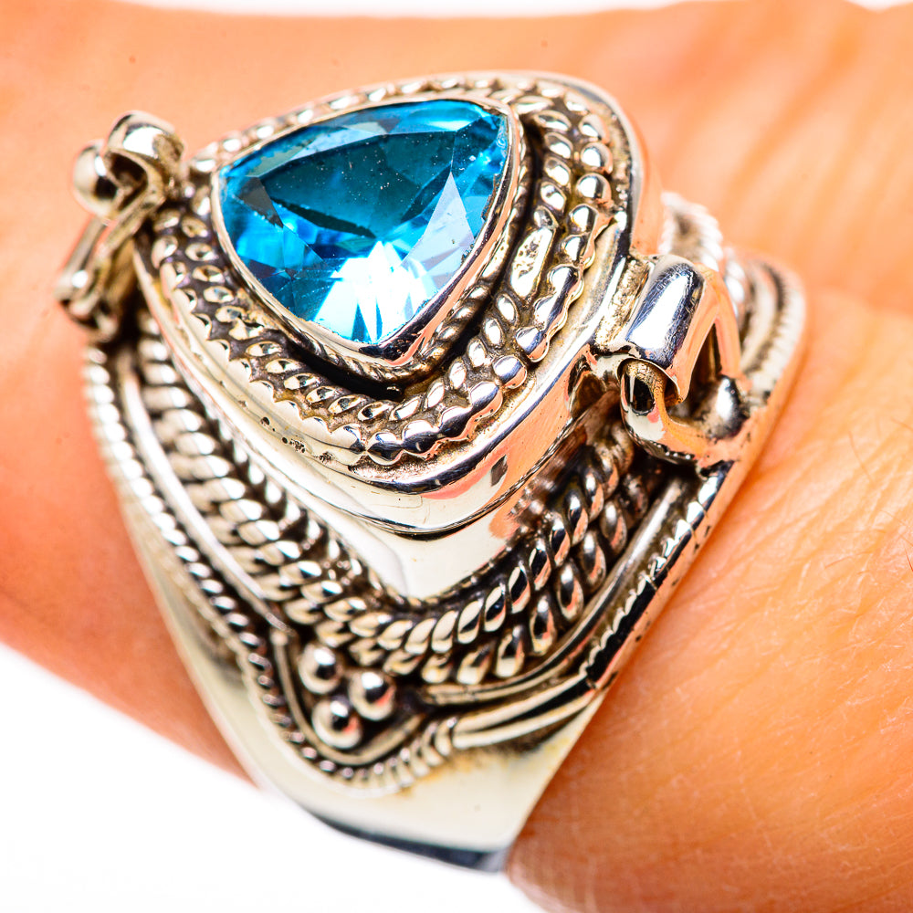 Swiss Blue Topaz Rings handcrafted by Anasilvercos - RING132200