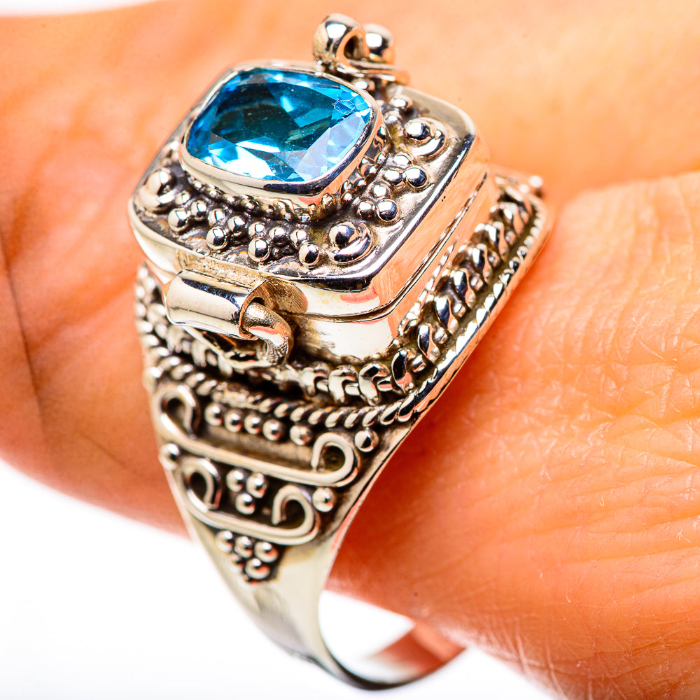Swiss Blue Topaz Rings handcrafted by Anasilvercos - RING132216