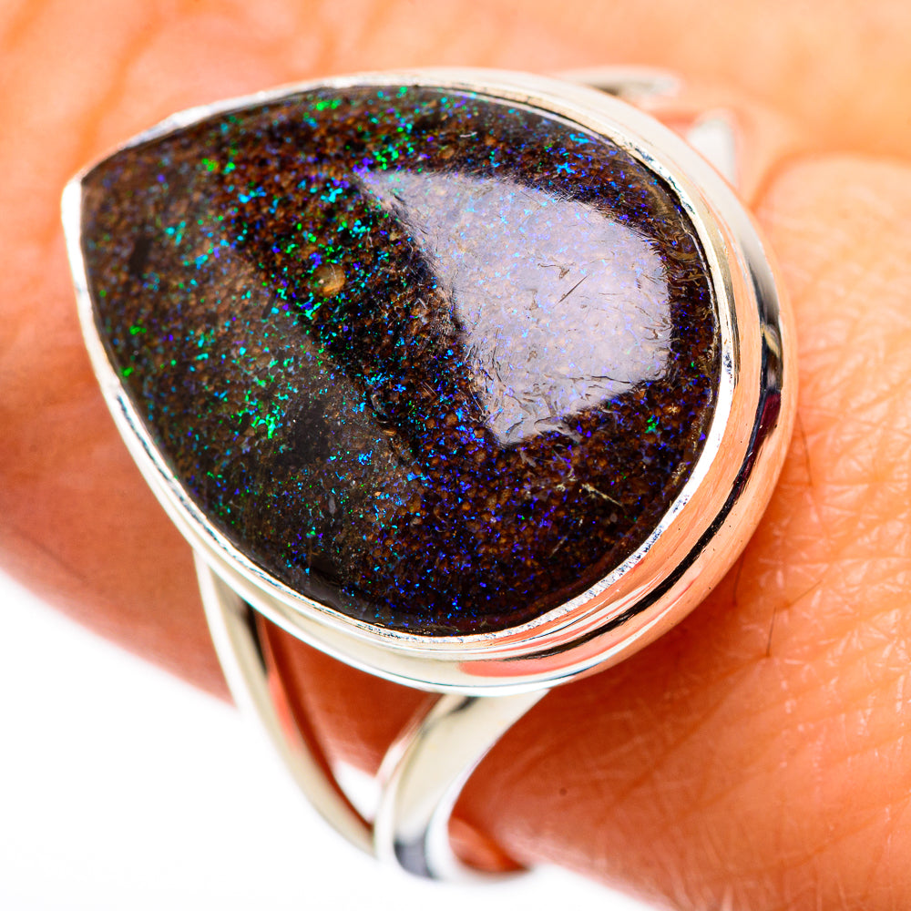 Andamooka Opal Rings handcrafted by Anasilvercos - RING132228