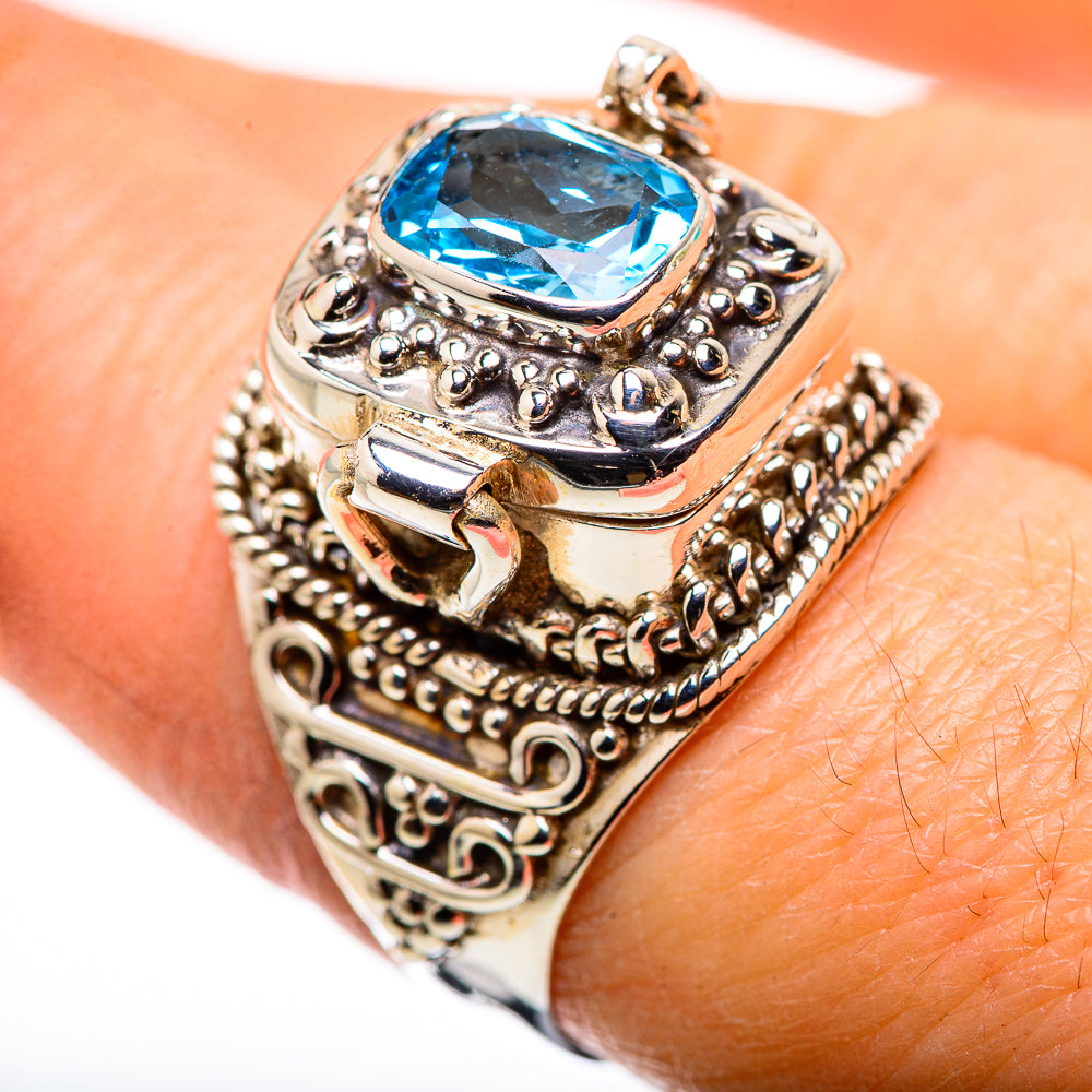 Swiss Blue Topaz Rings handcrafted by Anasilvercos - RING132231