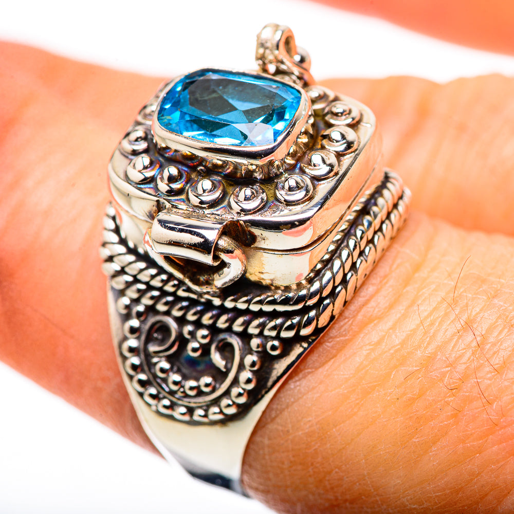 Swiss Blue Topaz Rings handcrafted by Anasilvercos - RING132245