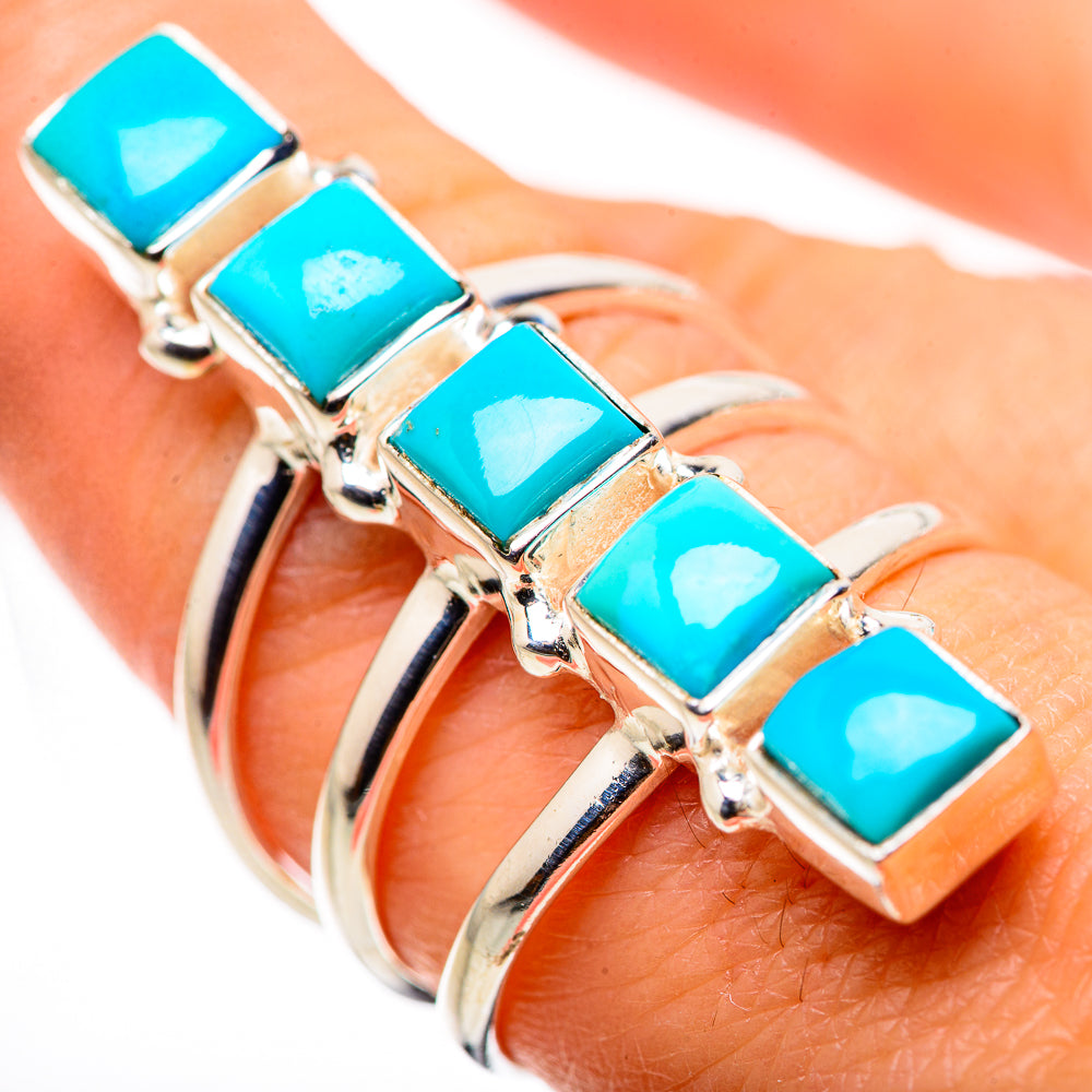Sleeping Beauty Turquoise Rings handcrafted by Anasilvercos - RING132268