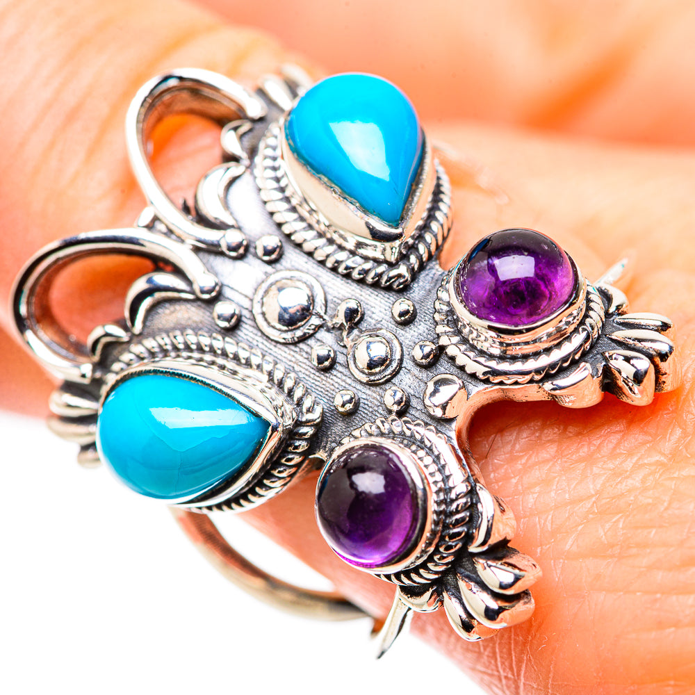 Sleeping Beauty Turquoise Rings handcrafted by Anasilvercos - RING132300