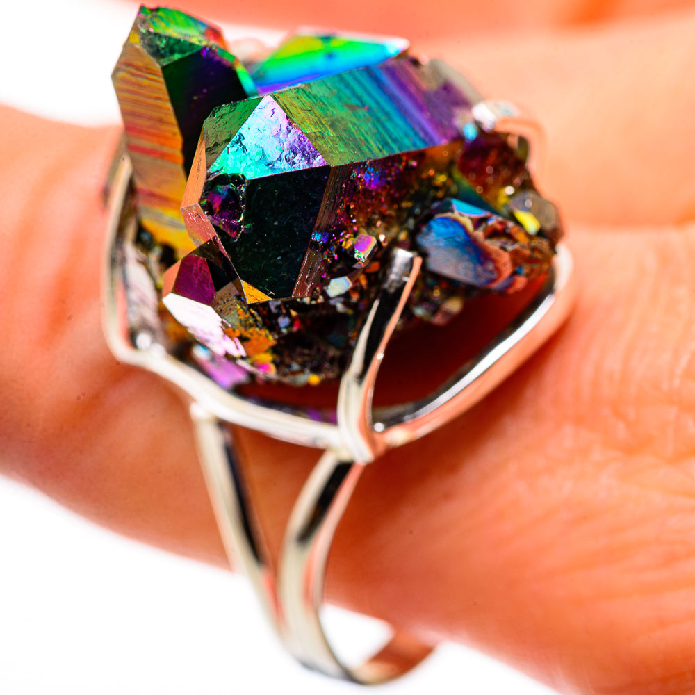 Titanium Sunshine Druzy Rings handcrafted by Anasilvercos - RING132304