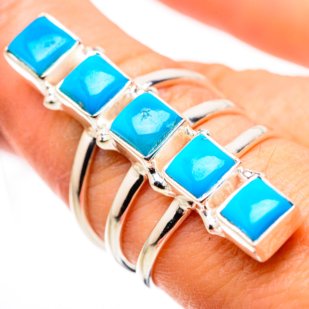 Sleeping Beauty Turquoise Rings handcrafted by Anasilvercos - RING132309
