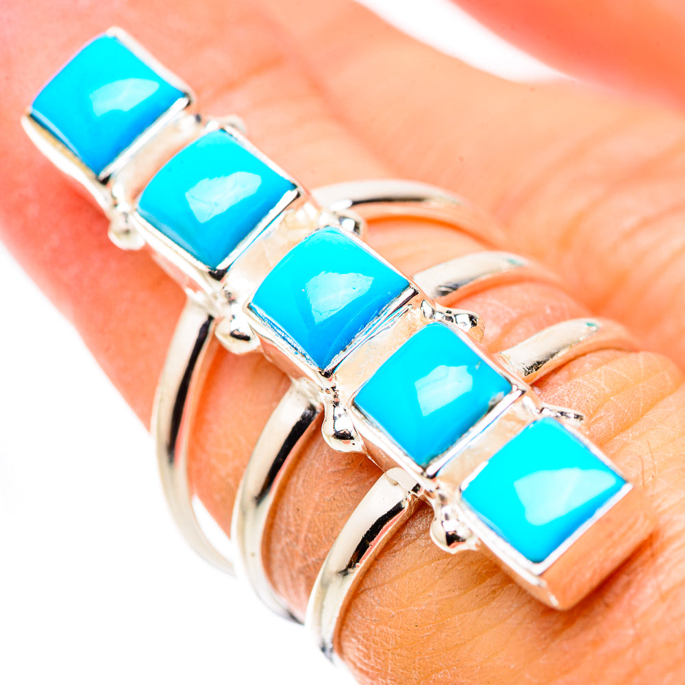 Sleeping Beauty Turquoise Rings handcrafted by Anasilvercos - RING132328