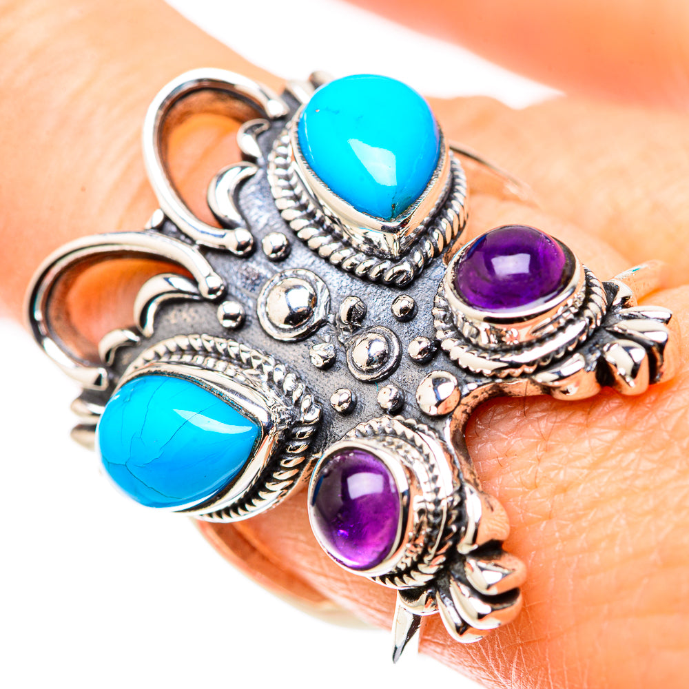 Sleeping Beauty Turquoise Rings handcrafted by Anasilvercos - RING132339
