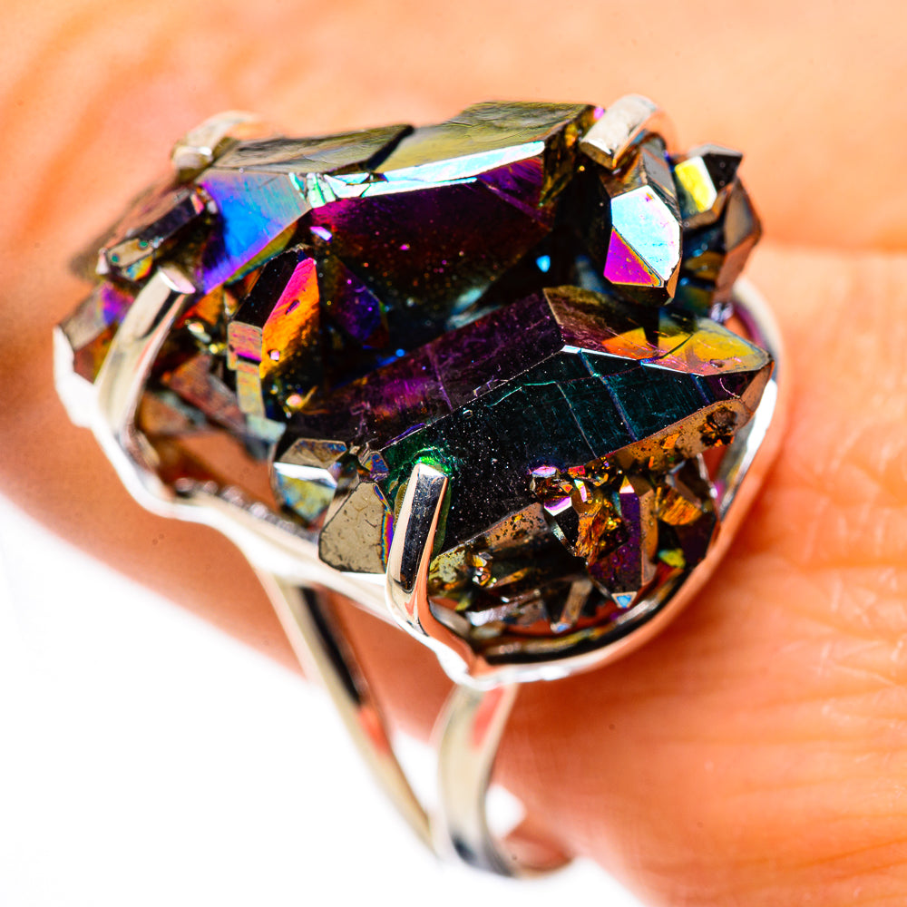 Titanium Sunshine Druzy Rings handcrafted by Anasilvercos - RING132340