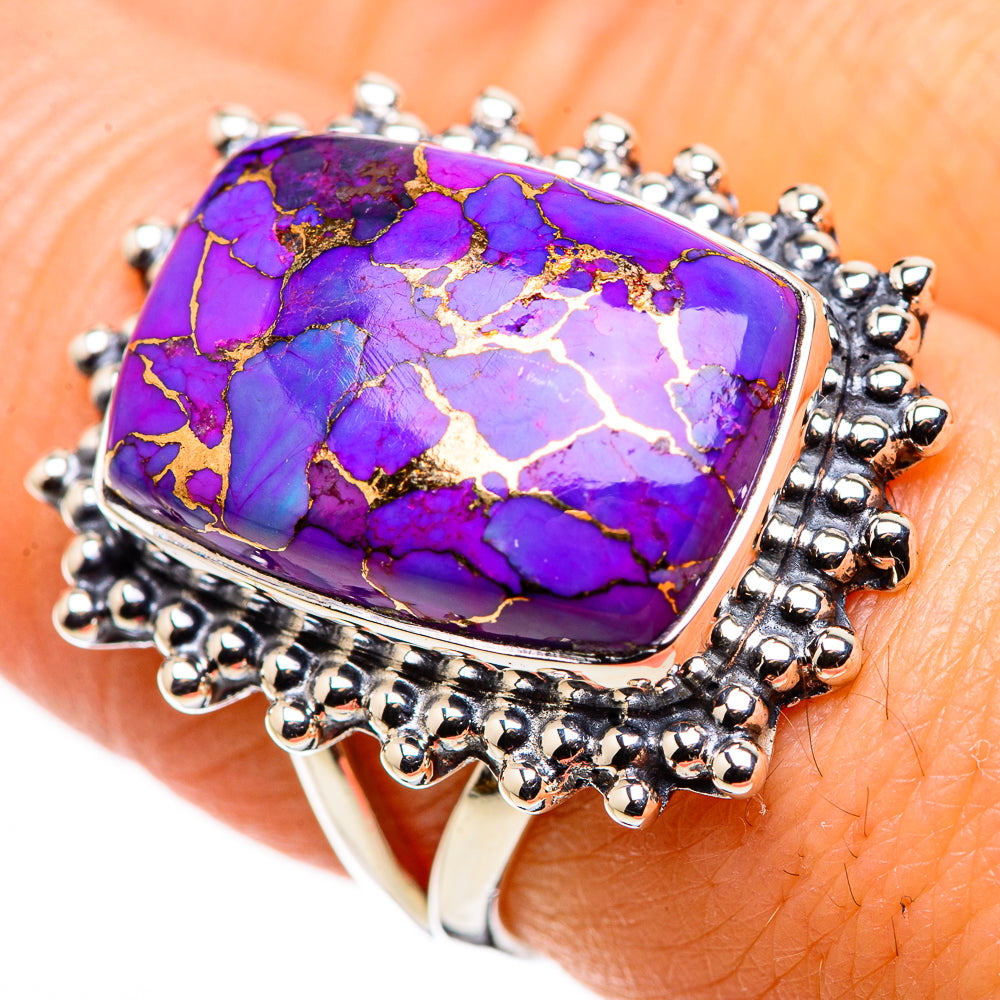 Purple Copper Composite Turquoise Rings handcrafted by Anasilvercos - RING132361