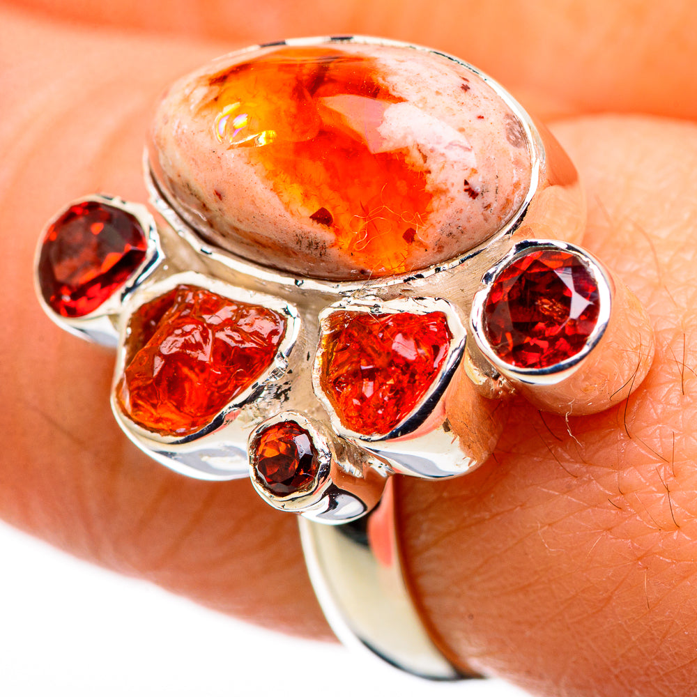 Mexican Fire Agate Rings handcrafted by Anasilvercos - RING132369