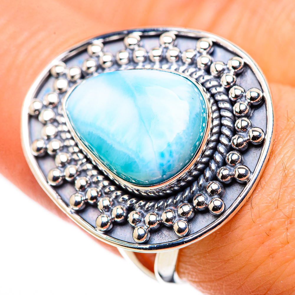 Larimar Rings handcrafted by Anasilvercos - RING132445