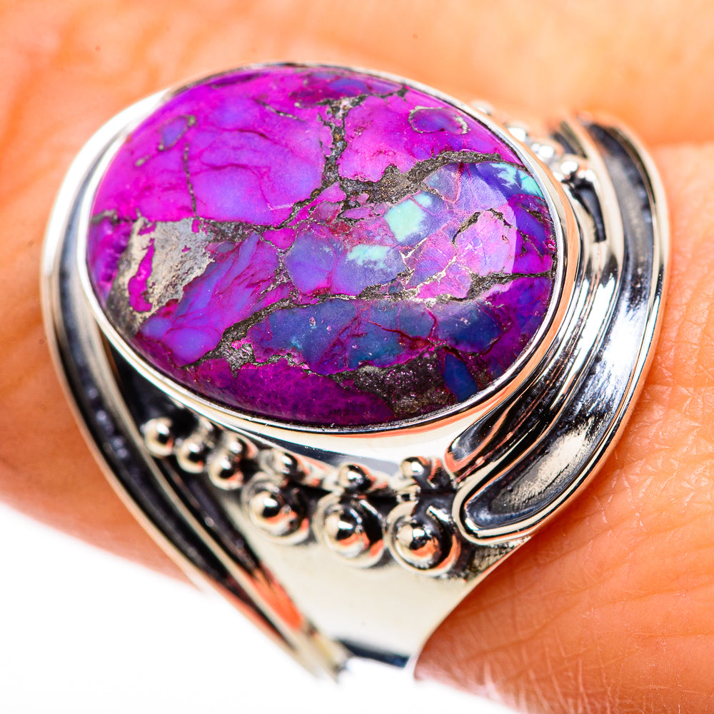 Purple Copper Composite Turquoise Rings handcrafted by Anasilvercos - RING132473
