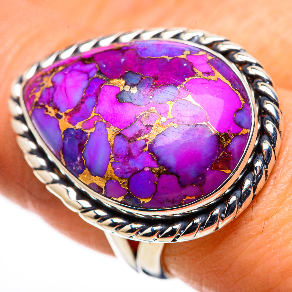 Purple Copper Composite Turquoise Rings handcrafted by Anasilvercos - RING132531