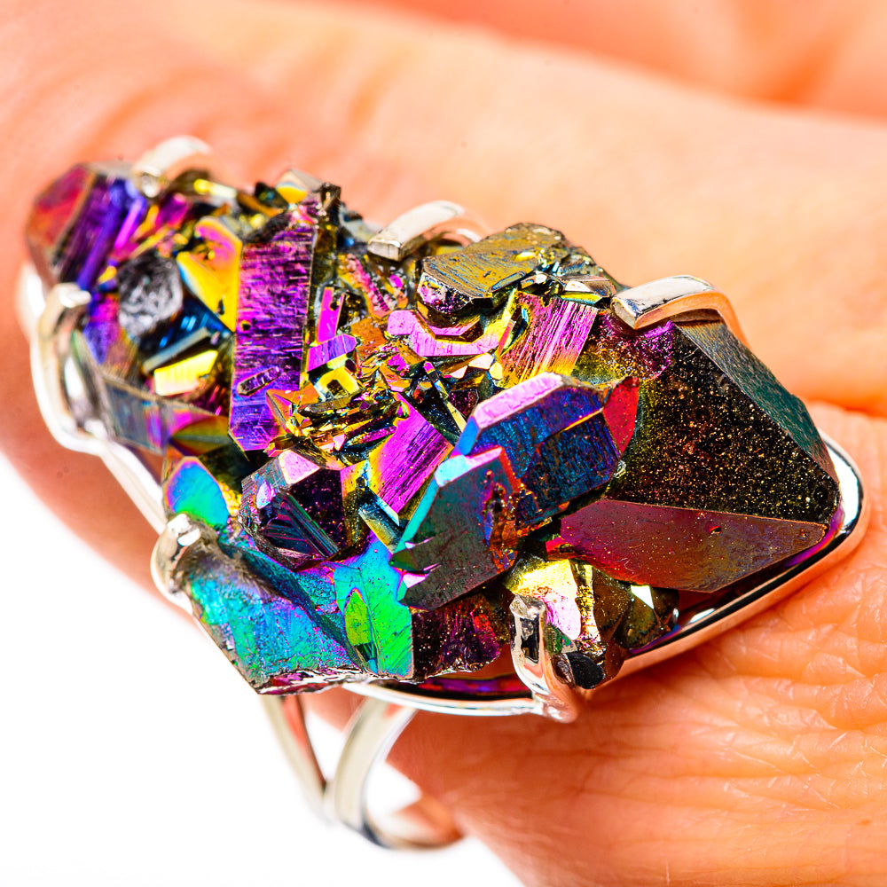 Titanium Sunshine Druzy Rings handcrafted by Anasilvercos - RING132541