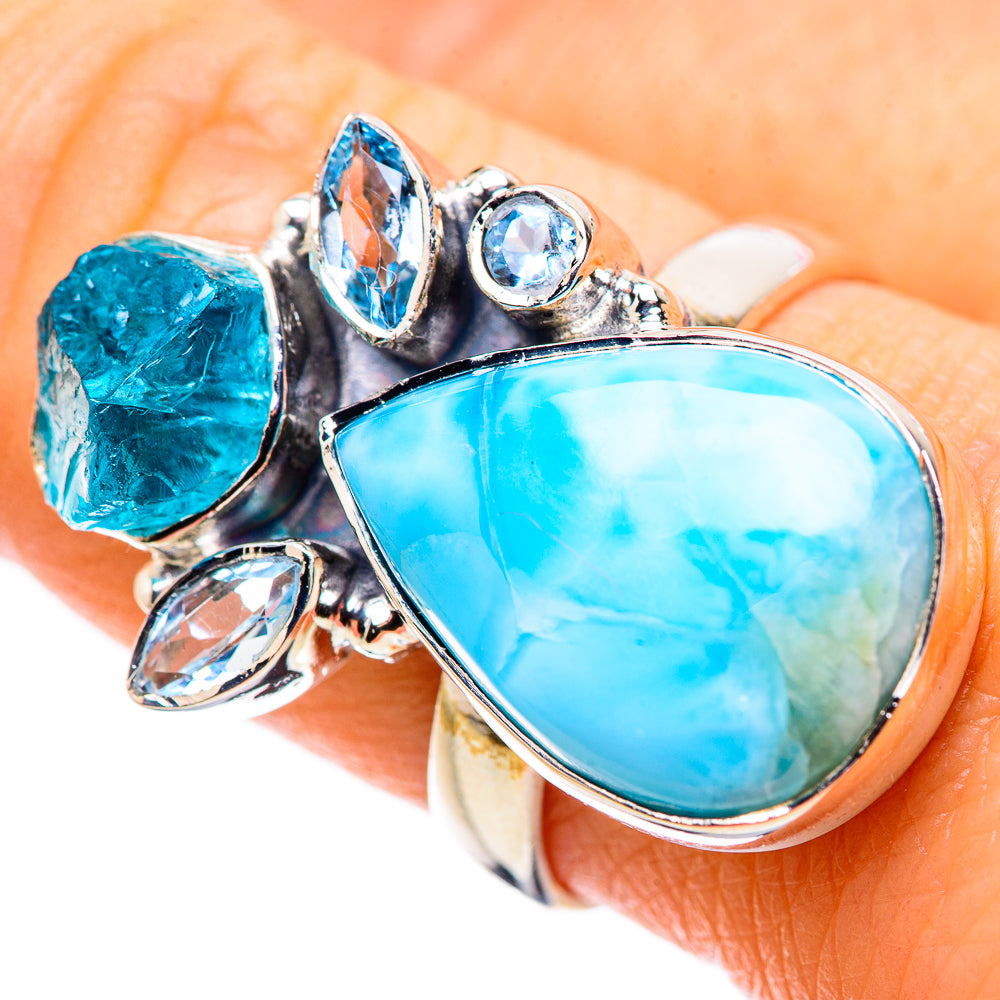 Larimar Rings handcrafted by Anasilvercos - RING132564