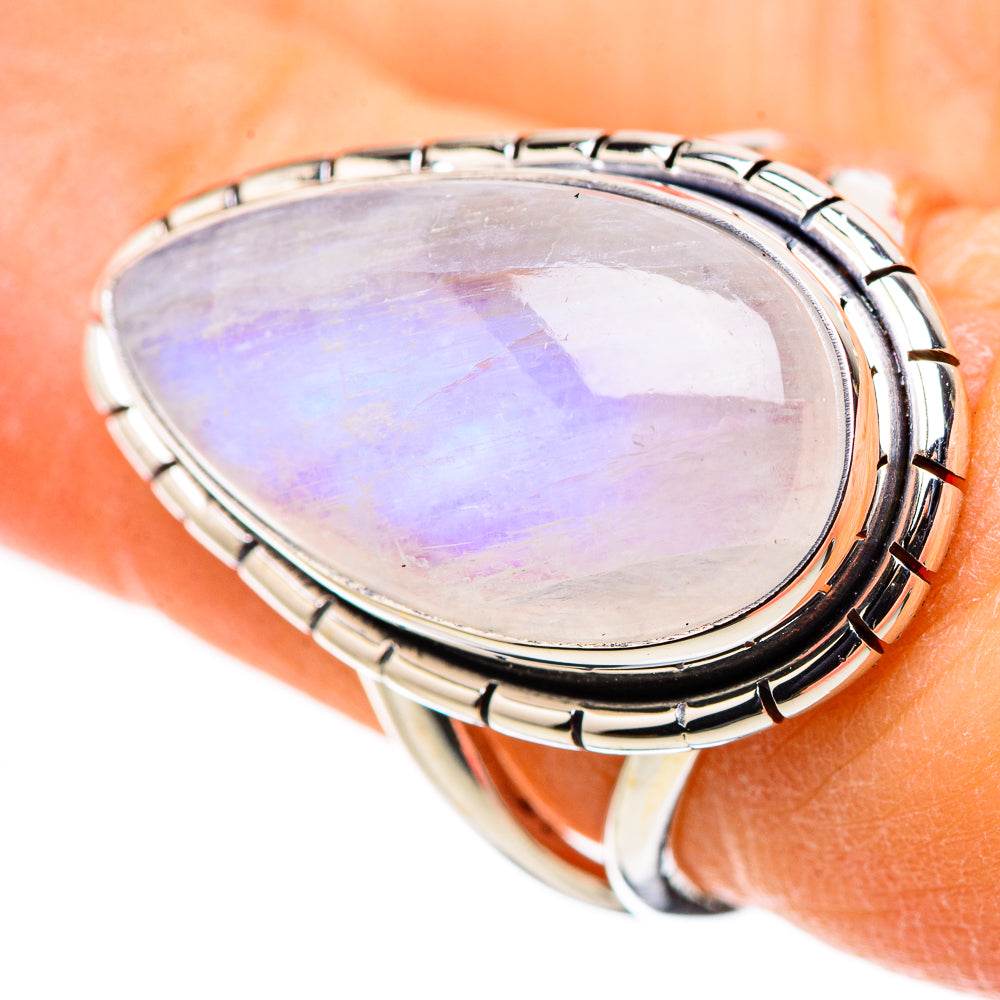 Rainbow Moonstone Rings handcrafted by Anasilvercos - RING132594