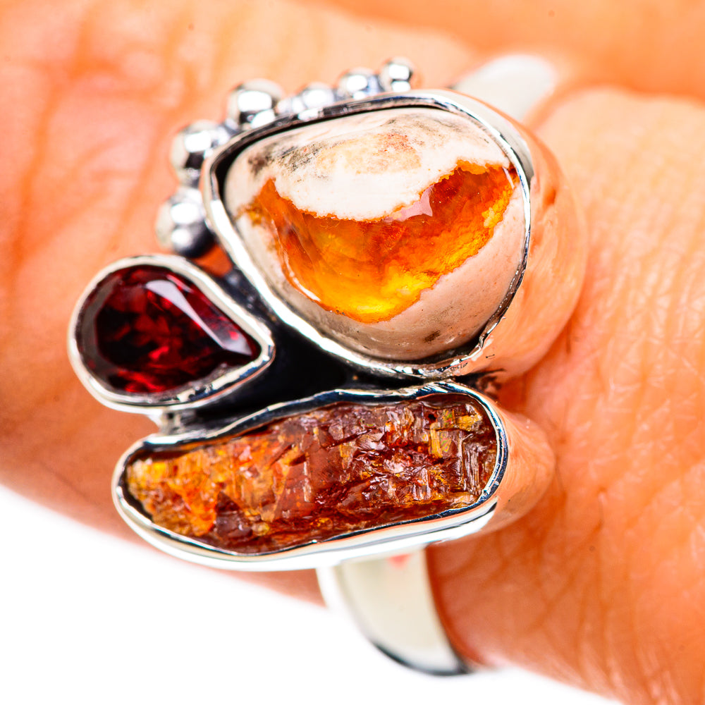 Mexican Fire Opal Rings handcrafted by Anasilvercos - RING132598